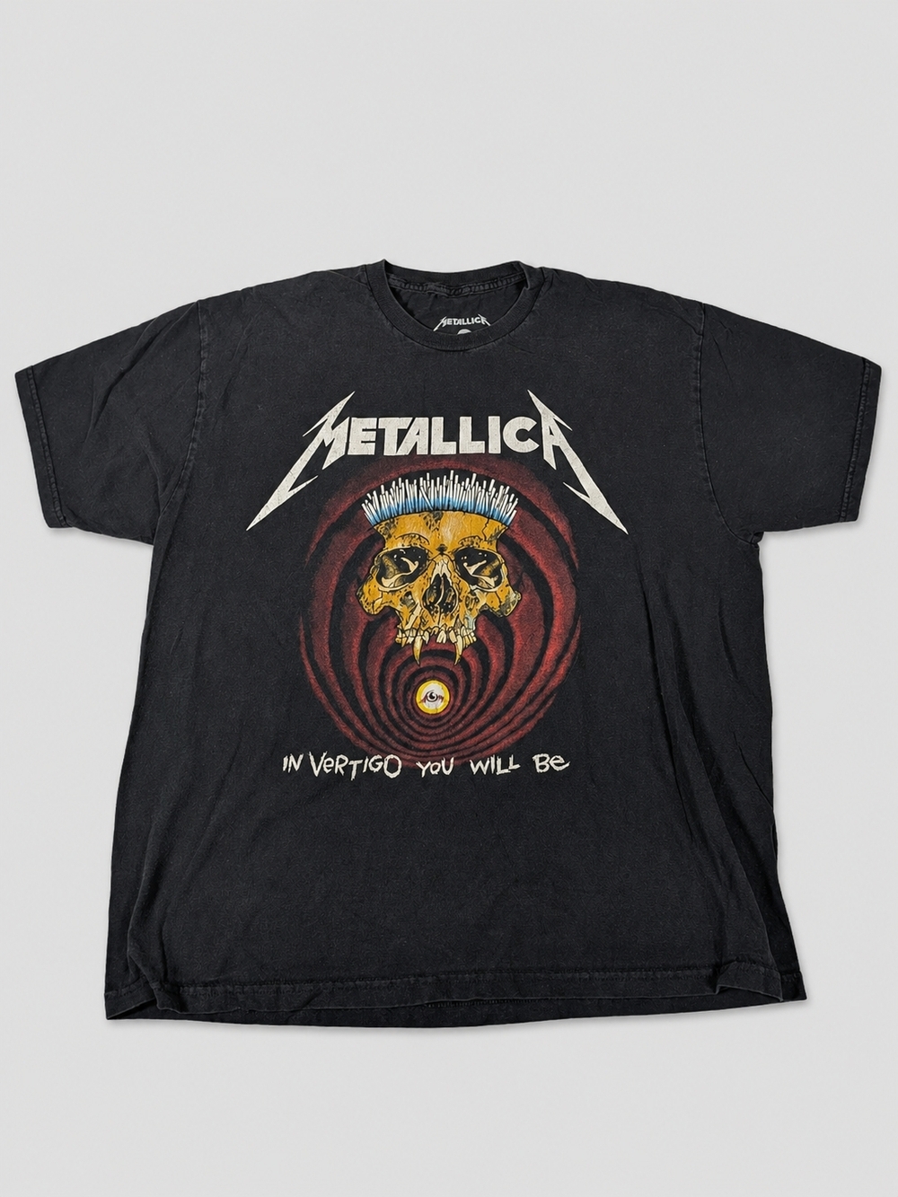 Metallica Band T-Shirt Vertigo Skull Graphic Black Size L 2019 Official
